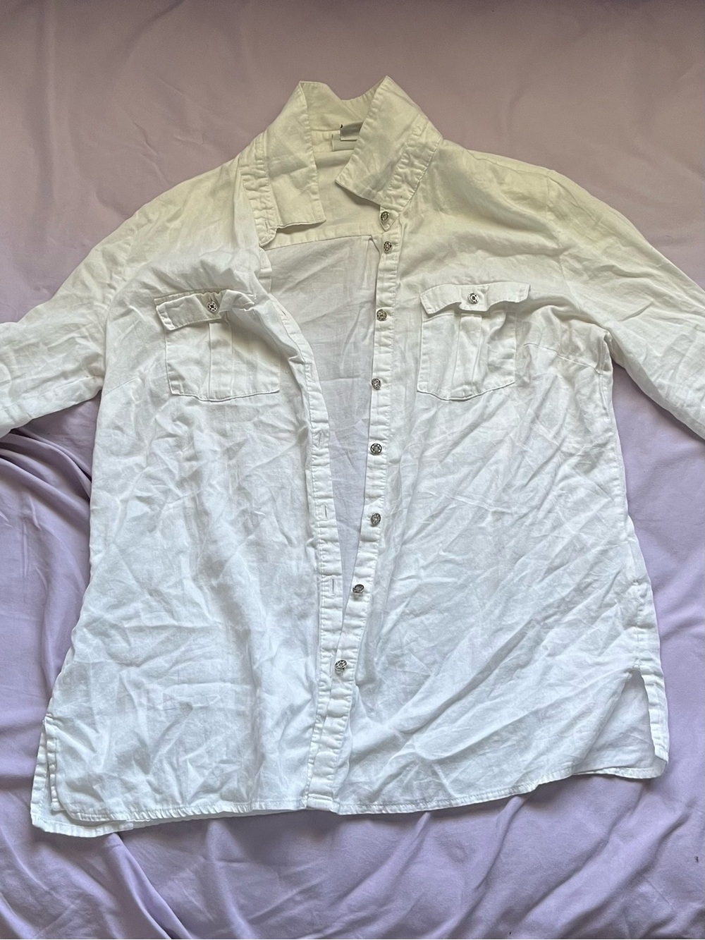 Jaclyn Smith White Button-Down Women's Shirt